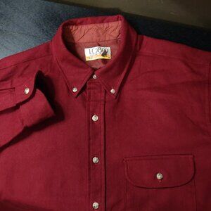 Pendleton Lobo Vintage Red Wool Long Sleeve Button Down Shirt XL